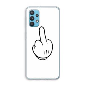 CaseCompany Middle finger white: Samsung Galaxy A32 4G Transparant Hoesje