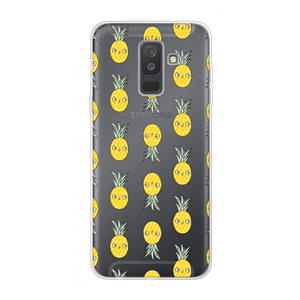 CaseCompany Ananas: Samsung Galaxy A6 Plus (2018) Transparant Hoesje