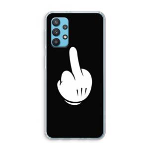 CaseCompany Middle finger black: Samsung Galaxy A32 4G Transparant Hoesje