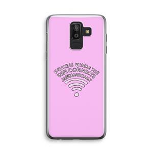 CaseCompany Home Is Where The Wifi Is: Samsung Galaxy J8 (2018) Transparant Hoesje