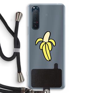 CaseCompany Banana: Sony Xperia 5 II Transparant Hoesje met koord