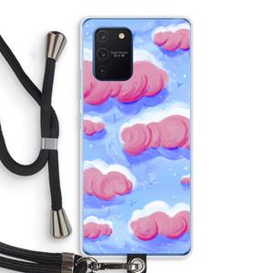 CaseCompany Roze wolken met vogels: Samsung Galaxy Note 10 Lite Transparant Hoesje met koord