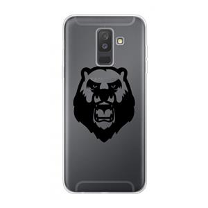 CaseCompany Angry Bear (black): Samsung Galaxy A6 Plus (2018) Transparant Hoesje