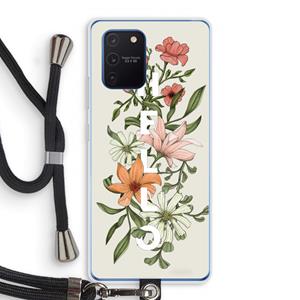 CaseCompany Hello bloemen: Samsung Galaxy Note 10 Lite Transparant Hoesje met koord