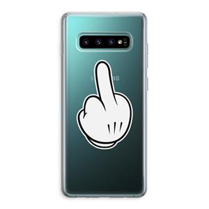 CaseCompany Middle finger white: Samsung Galaxy S10 Plus Transparant Hoesje