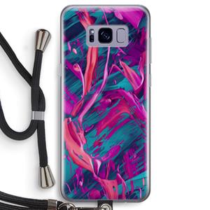 CaseCompany Pink Clouds: Samsung Galaxy S8 Transparant Hoesje met koord