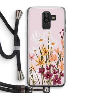CaseCompany Painted wildflowers: Samsung Galaxy J8 (2018) Transparant Hoesje met koord