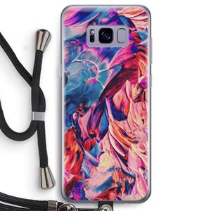 CaseCompany Pink Orchard: Samsung Galaxy S8 Transparant Hoesje met koord