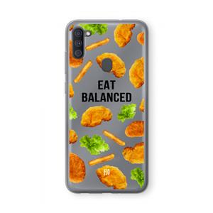 CaseCompany Eat Balanced: Samsung Galaxy A11 Transparant Hoesje