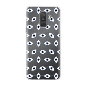 CaseCompany Eyes pattern: Samsung Galaxy A6 Plus (2018) Transparant Hoesje