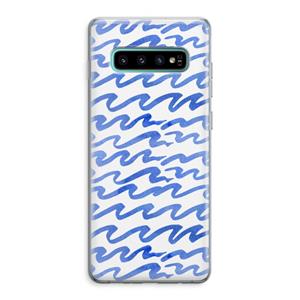 CaseCompany Blauwe golven: Samsung Galaxy S10 Plus Transparant Hoesje