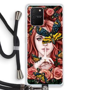 CaseCompany Lady Moth: Samsung Galaxy S10 Lite Transparant Hoesje met koord