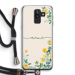 CaseCompany Gele bloemen: Samsung Galaxy J8 (2018) Transparant Hoesje met koord