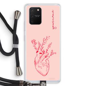 CaseCompany Blooming Heart: Samsung Galaxy S10 Lite Transparant Hoesje met koord
