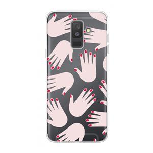 CaseCompany Hands pink: Samsung Galaxy A6 Plus (2018) Transparant Hoesje