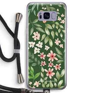 CaseCompany Botanical green sweet flower heaven: Samsung Galaxy S8 Transparant Hoesje met koord