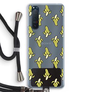 CaseCompany Bananas: Sony Xperia 5 II Transparant Hoesje met koord