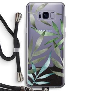 CaseCompany Tropical watercolor leaves: Samsung Galaxy S8 Transparant Hoesje met koord