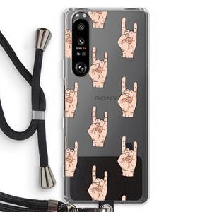 CaseCompany Rock: Sony Xperia 1 III Transparant Hoesje met koord