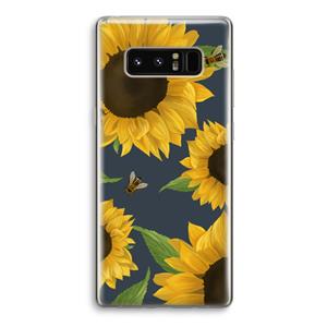CaseCompany Sunflower and bees: Samsung Galaxy Note 8 Transparant Hoesje