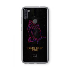 CaseCompany Praying For My Haters: Samsung Galaxy A11 Transparant Hoesje