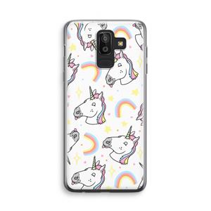 CaseCompany Rainbow Unicorn: Samsung Galaxy J8 (2018) Transparant Hoesje