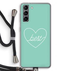 CaseCompany Best heart pastel: Samsung Galaxy S21 Transparant Hoesje met koord