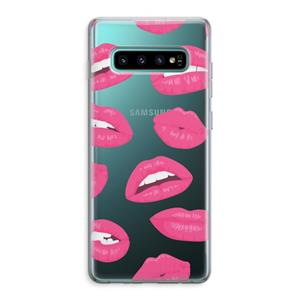 CaseCompany Bite my lip: Samsung Galaxy S10 Plus Transparant Hoesje