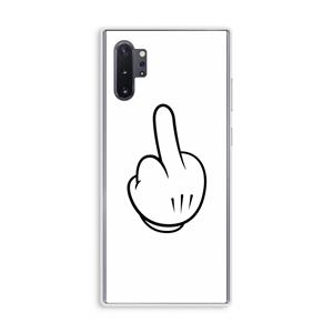 CaseCompany Middle finger white: Samsung Galaxy Note 10 Plus Transparant Hoesje