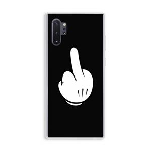 CaseCompany Middle finger black: Samsung Galaxy Note 10 Plus Transparant Hoesje