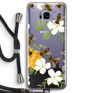 CaseCompany No flowers without bees: Samsung Galaxy S8 Transparant Hoesje met koord