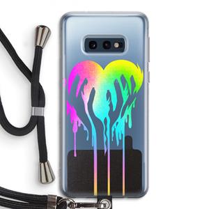 CaseCompany Hold My Heart: Samsung Galaxy S10e Transparant Hoesje met koord