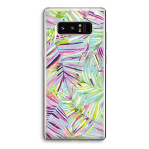 CaseCompany Tropical Palms Blue: Samsung Galaxy Note 8 Transparant Hoesje