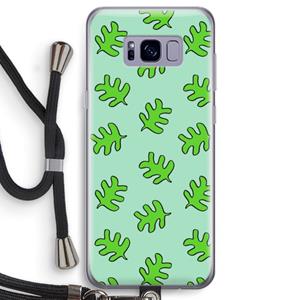 CaseCompany Groene blaadjes: Samsung Galaxy S8 Transparant Hoesje met koord