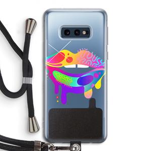 CaseCompany Lip Palette: Samsung Galaxy S10e Transparant Hoesje met koord