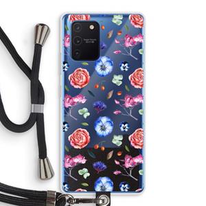 CaseCompany Bloemetjes: Samsung Galaxy Note 10 Lite Transparant Hoesje met koord