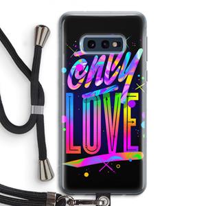 CaseCompany Only Love: Samsung Galaxy S10e Transparant Hoesje met koord