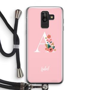 CaseCompany Pink Bouquet: Samsung Galaxy J8 (2018) Transparant Hoesje met koord