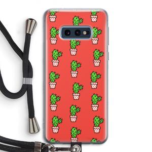 CaseCompany Mini cactus: Samsung Galaxy S10e Transparant Hoesje met koord