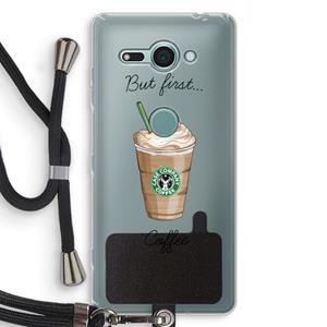 CaseCompany But first coffee: Sony Xperia XZ2 Compact Transparant Hoesje met koord