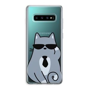 CaseCompany Cool cat: Samsung Galaxy S10 Plus Transparant Hoesje