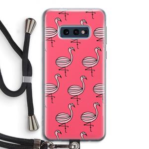 CaseCompany Flamingo: Samsung Galaxy S10e Transparant Hoesje met koord