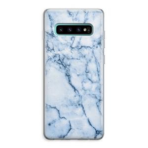 CaseCompany Blauw marmer: Samsung Galaxy S10 Plus Transparant Hoesje