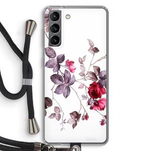 CaseCompany Mooie bloemen: Samsung Galaxy S21 Transparant Hoesje met koord