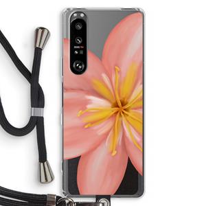 CaseCompany Pink Ellila Flower: Sony Xperia 1 III Transparant Hoesje met koord