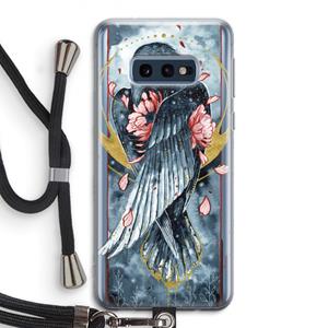 CaseCompany Golden Raven: Samsung Galaxy S10e Transparant Hoesje met koord