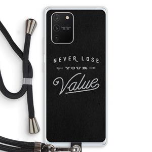 CaseCompany Never lose your value: Samsung Galaxy S10 Lite Transparant Hoesje met koord