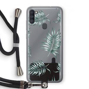 CaseCompany Simple leaves: Samsung Galaxy A11 Transparant Hoesje met koord