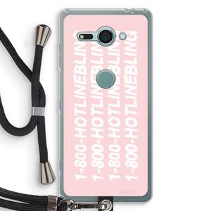 CaseCompany Hotline bling pink: Sony Xperia XZ2 Compact Transparant Hoesje met koord