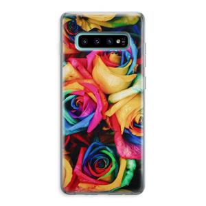 CaseCompany Neon bloemen: Samsung Galaxy S10 Plus Transparant Hoesje